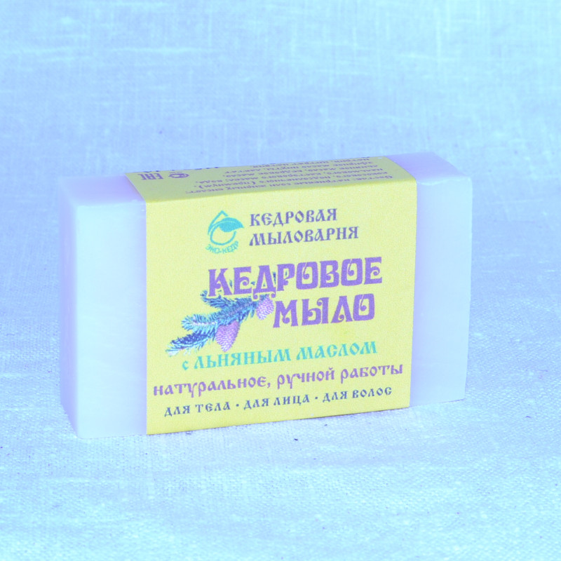 С льняным маслом Кедровое мыло 115 гр.
